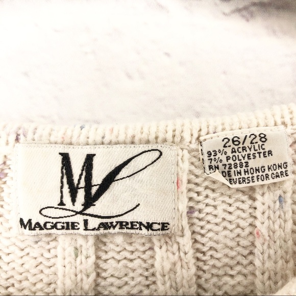 Maggie Lawrence White Multi-Colored Spec Sweater - Picture 5 of 8